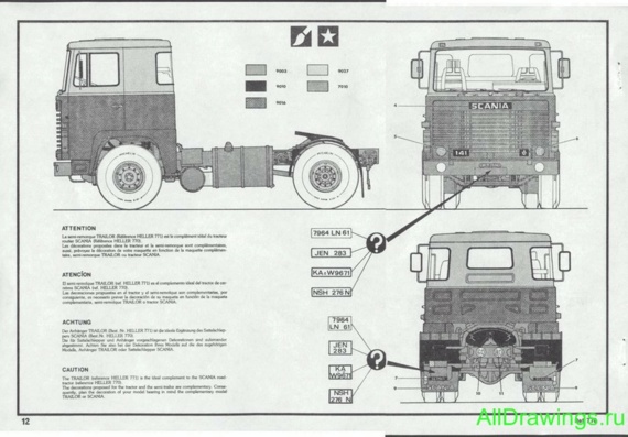 Scania LB141 truck drawings (figures)